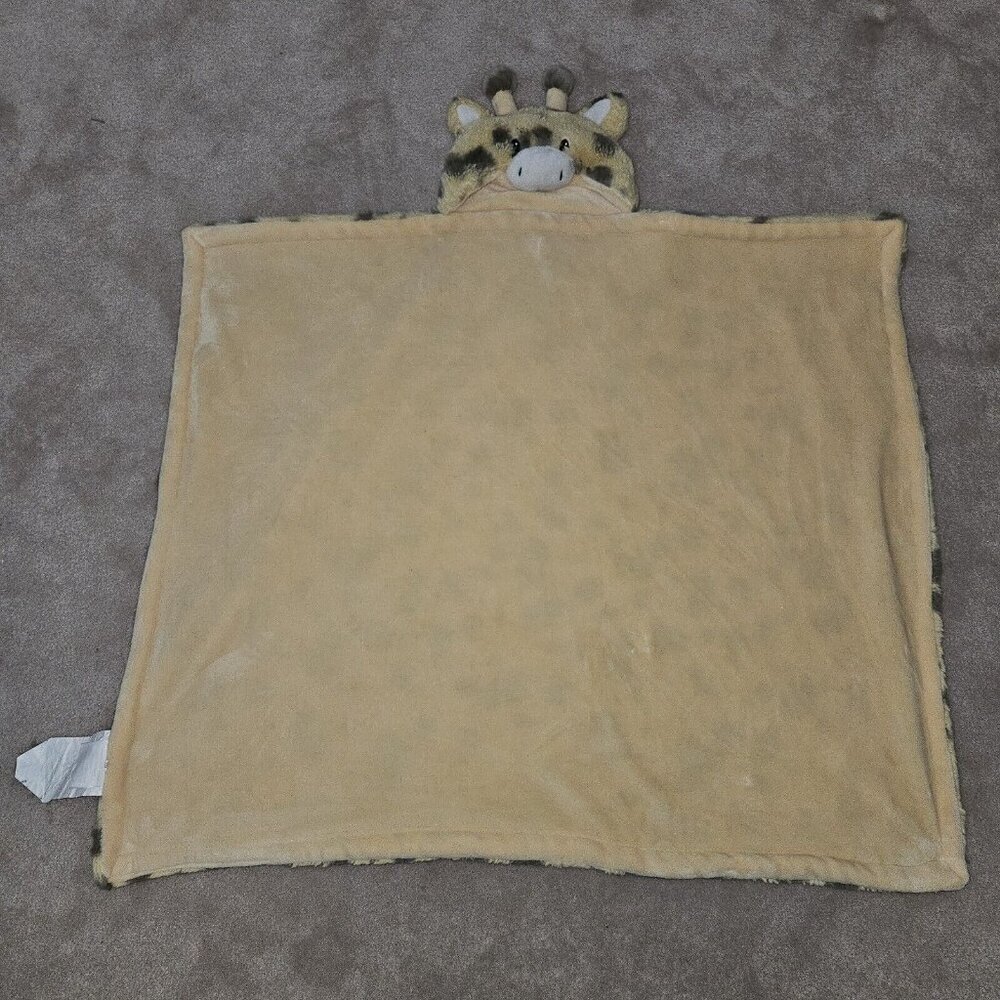 Little Miracles Giraffe Hooded Blanket Lovey Soft Fleece Boy Girl Yellow